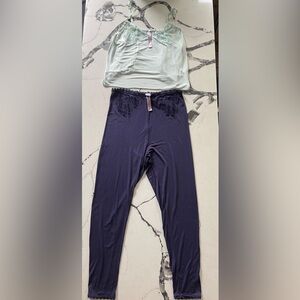 Savage X Fenty Pajama/Lounge Set Navy and Mint